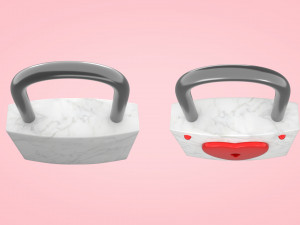 Lock And Key With Heart Shape 3D Модель