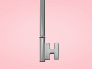 Lock And Key With Heart Shape 3D Модель