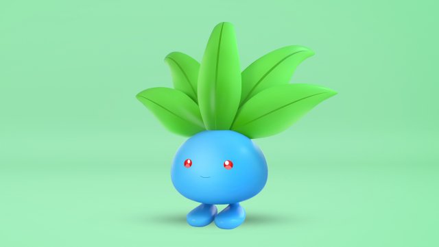 Pokemon Oddish 3D-Modell .c4d .max .obj .3ds .fbx .stl .blend 