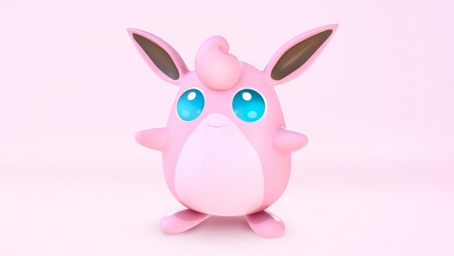 Pokemon Wigglytuff 3D 模型 .c4d .max .obj .3ds .fbx .stl .blend 