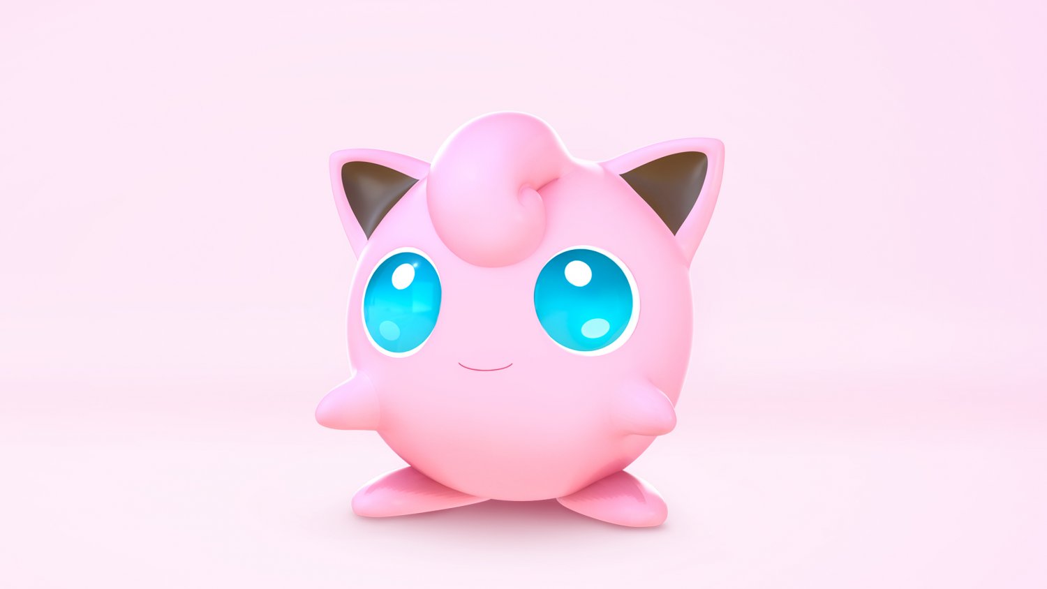 Modelo 3d de um brinquedo pokémon rosa e azul
