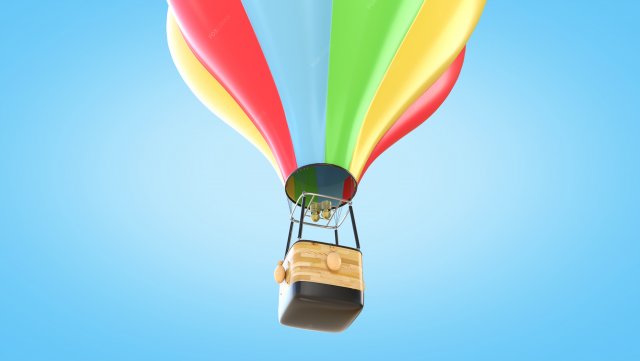 Hot Air Balloon 3D 모델 .c4d .max .obj .3ds .fbx .stl .blend 