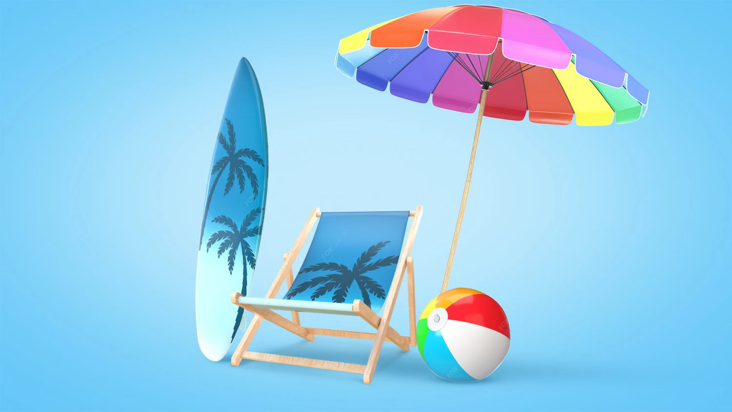Beach Pack 3D Model .c4d .max .obj .3ds .fbx .stl .blend 