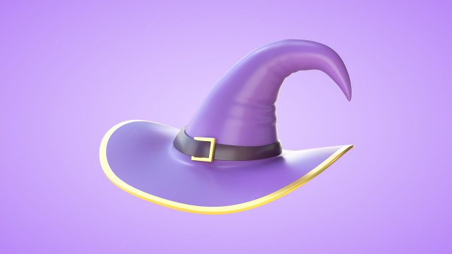 Witch Hat 3D Модель .c4d .max .obj .3ds .fbx .stl .blend 