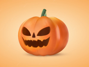 Pumpkin With Witch Hat 3D-Modell