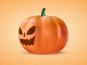 Pumpkin With Witch Hat 3D-Modell