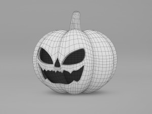 Pumpkin With Witch Hat 3D-Modell