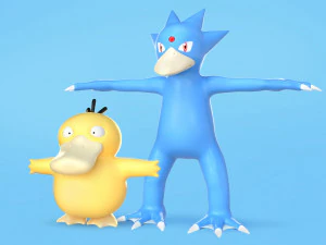 Pokemon Psyduck ЕВОЛЮЦІЇ 3D Модель