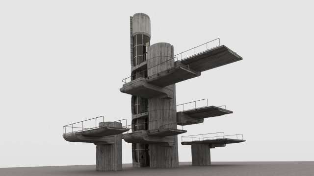 Architectural futurism 3D Model .c4d .max .obj .3ds .fbx .stl .blend 