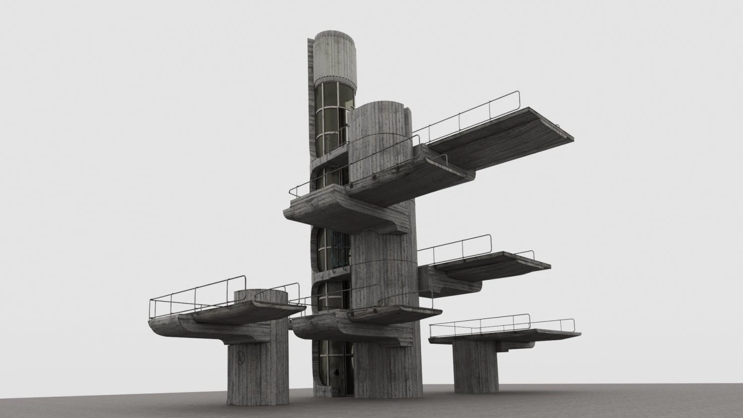 Architectural futurism 3D Model .c4d .max .obj .3ds .fbx .stl .blend 