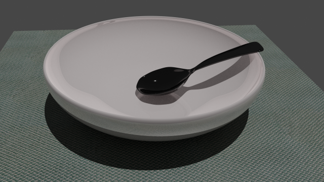 Plate and spoon Model 3D .c4d .max .obj .3ds .fbx .stl .blend 