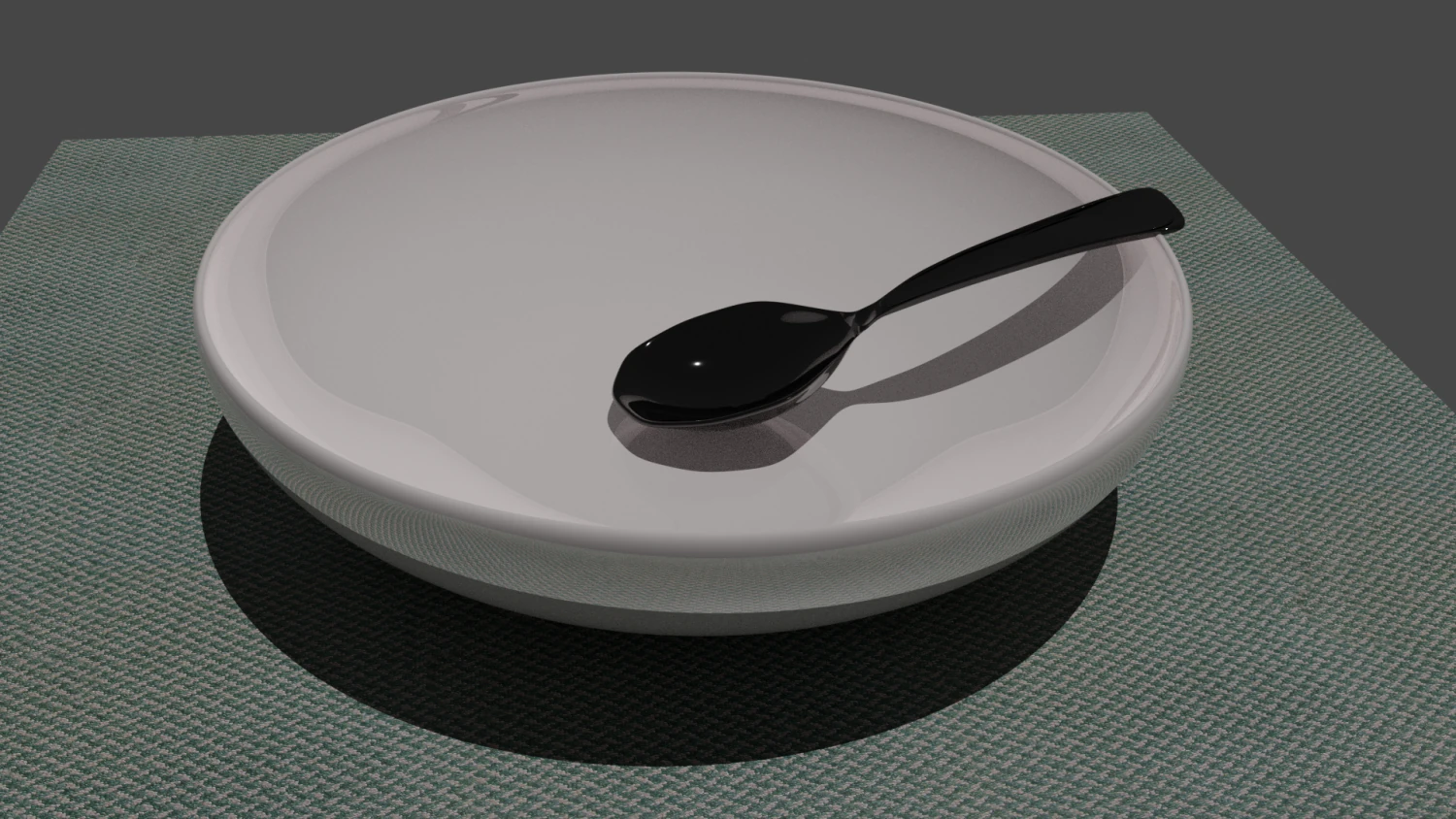 Plate and spoon 3D Model .c4d .max .obj .3ds .fbx .stl .blend 