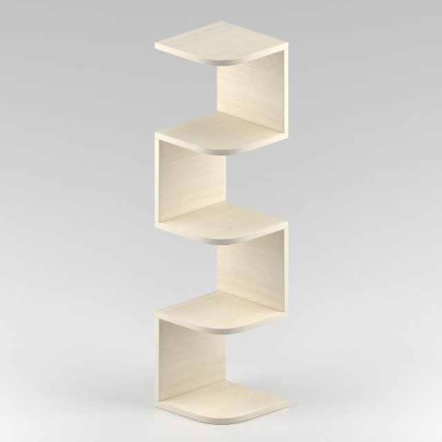 Wall Mounted Corner Shelf 3D Model .c4d .max .obj .3ds .fbx .stl .blend 