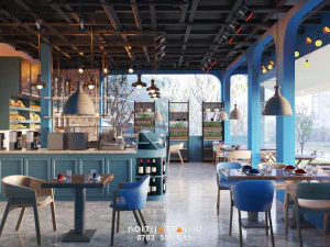 Lanam restaurant interior design - Mediterranean style CG Textures