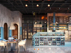 Lanam restaurant interior design - Mediterranean style CG Textures