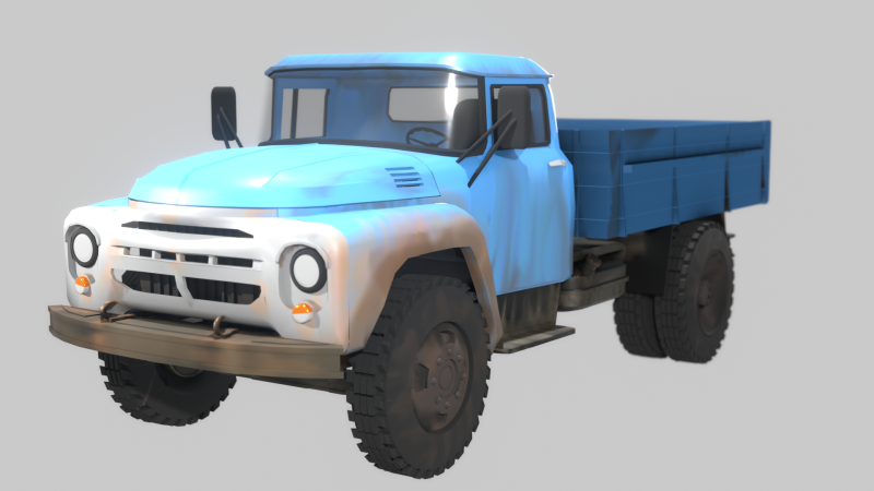 ZIL-130 3D Модель .c4d .max .obj .3ds .fbx .stl .blend 