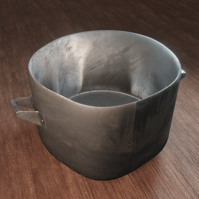 Old saucepan Model 3D .c4d .max .obj .3ds .fbx .stl .blend 