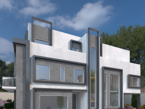 Modern villa Exterior Scene Model 3D