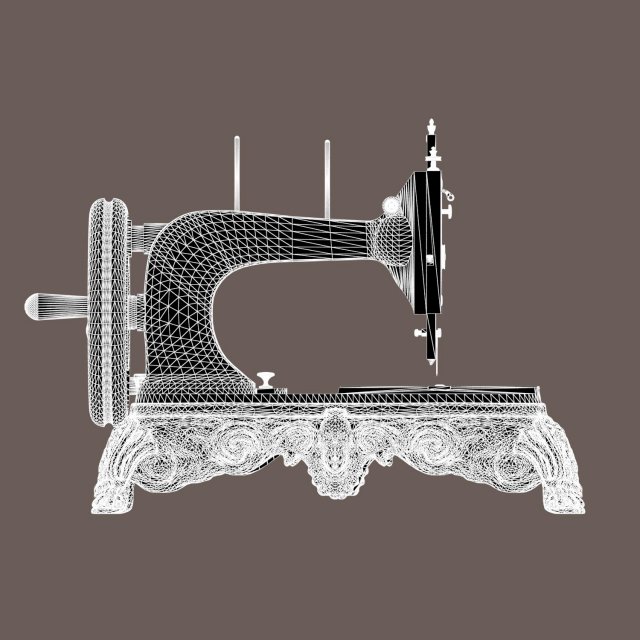 Antique sewing mashine 3Dモデル .c4d .max .obj .3ds .fbx .stl .blend 