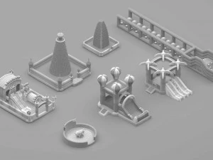 Parques infl&aacute;veis Modelo 3D