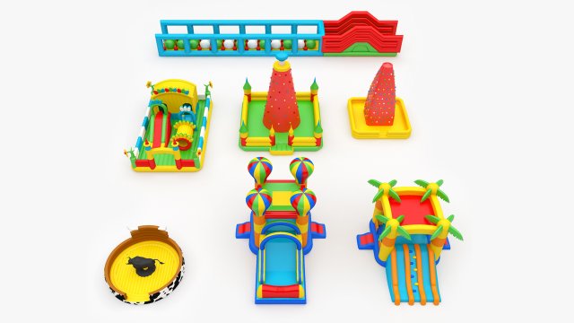Inflatable Playgrounds Modello 3D .c4d .max .obj .3ds .fbx .stl .blend 