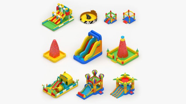 Inflatable Playgrounds 3Dモデル .c4d .max .obj .3ds .fbx .stl .blend 