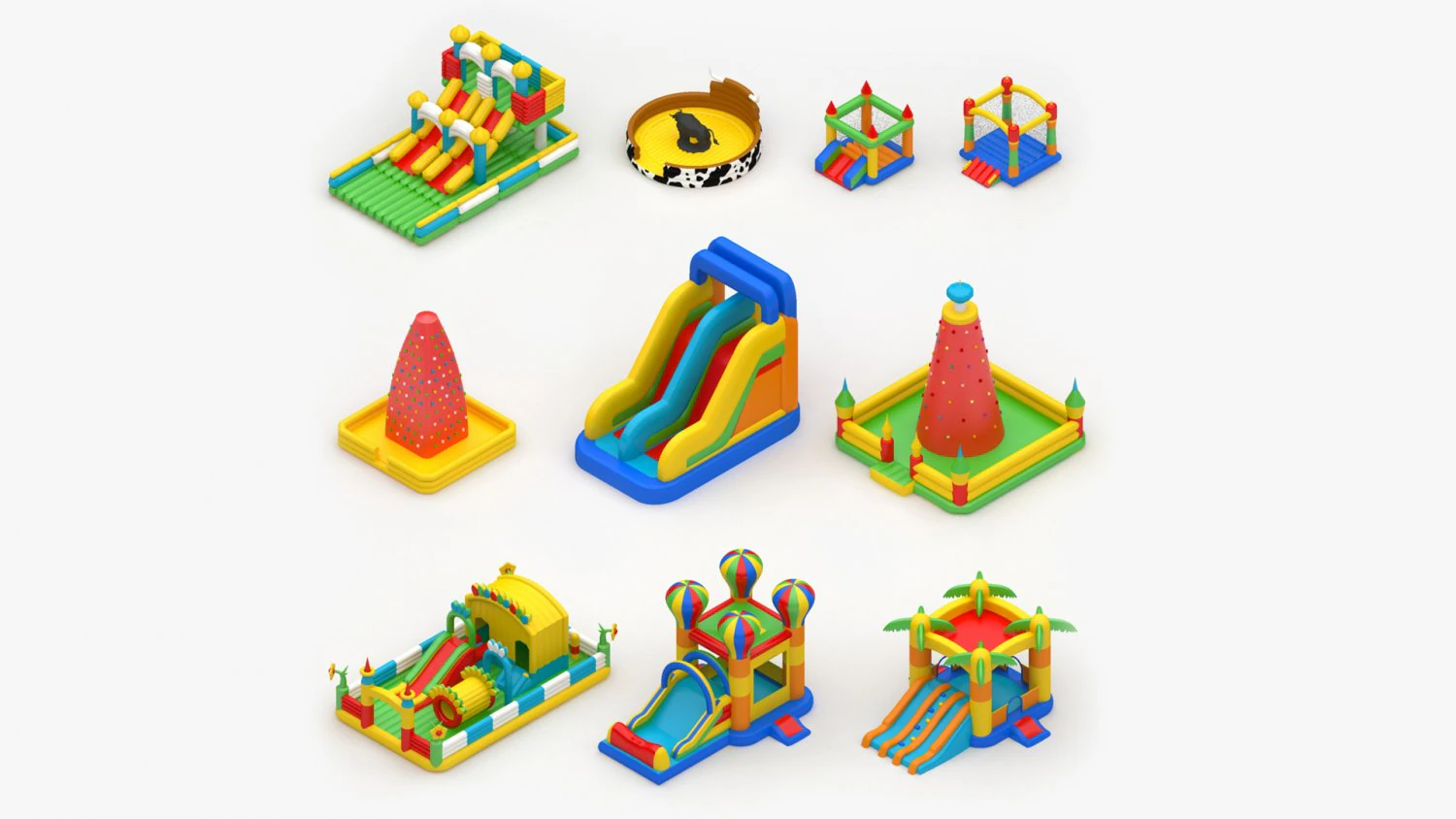 Inflatable Playgrounds 3D Model .c4d .max .obj .3ds .fbx .stl .blend 