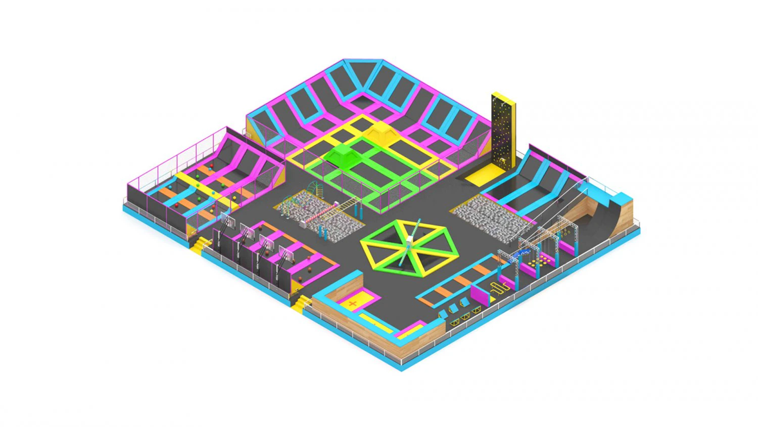 Trampoline Park 3D Model .c4d .max .obj .3ds .fbx .stl .blend 