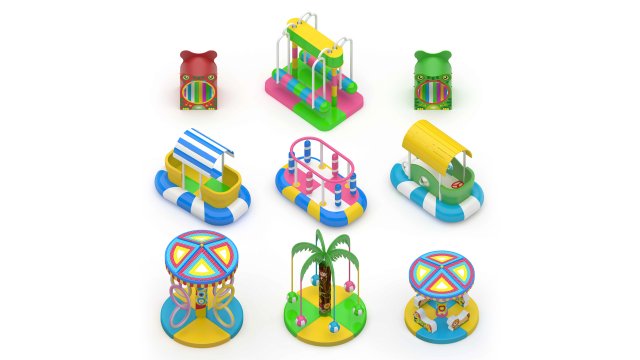Soft Playground Swing 3D Model .c4d .max .obj .3ds .fbx .stl .blend 