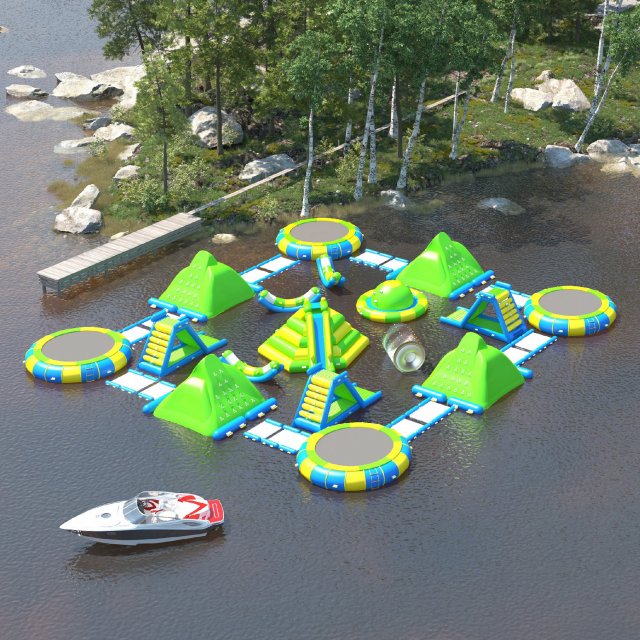 Inflatable trampoline clearance