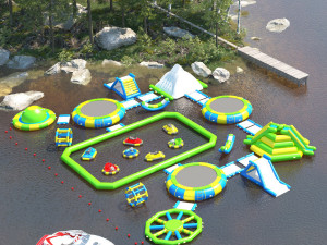 Aqua inflatable Trampoline - 5 Different Model 3D-Modell