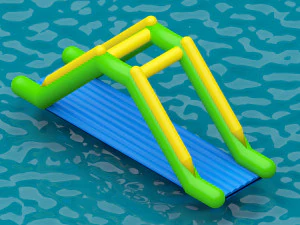 Aqua inflatable Trampoline - 5 Different Model 3D Model