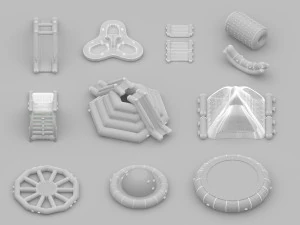 Aqua inflatable Trampoline - 5 Different Model 3D Model