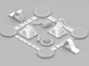 Aqua inflatable Trampoline - 5 Different Model 3D Model