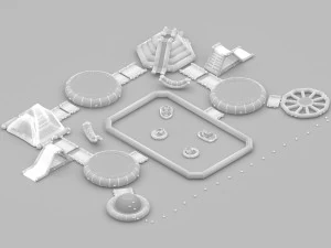 Aqua inflatable Trampoline - 5 Different Model 3D Model