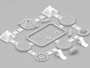 Aqua inflatable Trampoline - 5 Different Model 3D Model