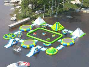 Aqua inflatable Trampoline - 5 Different Model 3D-Modell
