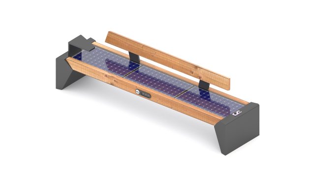 Smart Solar Bench 3D Модель .c4d .max .obj .3ds .fbx .stl .blend 