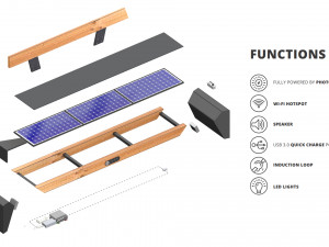 Smart Solar Bench 3D Модель