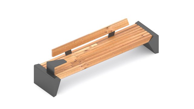 Modern Park Bench 3D Model .c4d .max .obj .3ds .fbx .stl .blend 