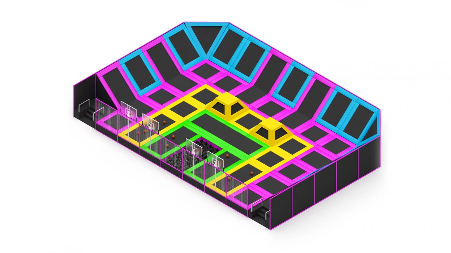Trampoline Park 3D Model .c4d .max .obj .3ds .fbx .stl .blend 