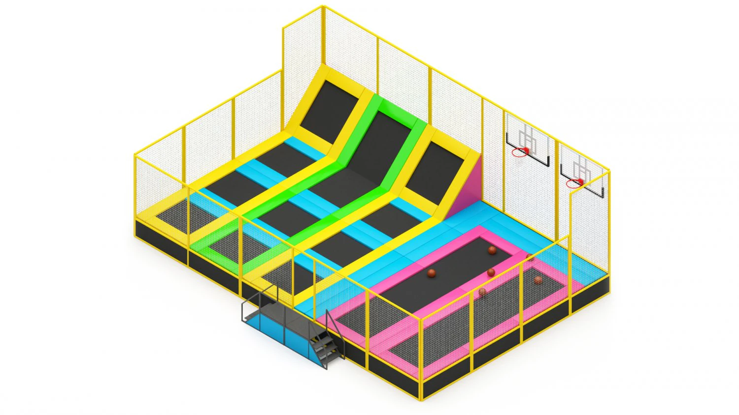 Trampoline 3D Model .c4d .max .obj .3ds .fbx .stl .blend 