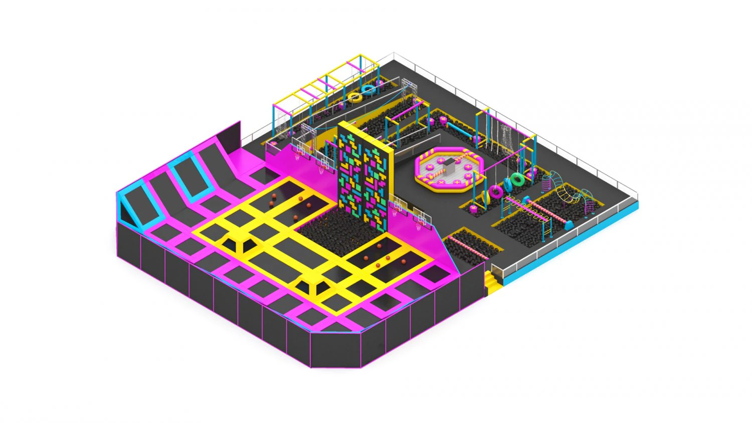 Trampoline Park 3D Model .c4d .max .obj .3ds .fbx .stl .blend 