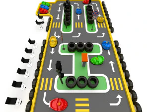 Kids Car Track 3D Model