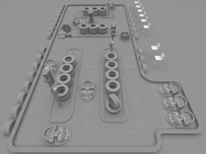 Kids Car Track 3D Model