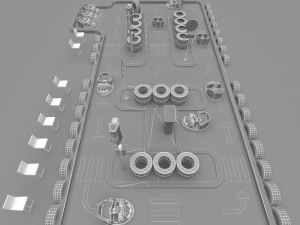 Kids Car Track 3D Model