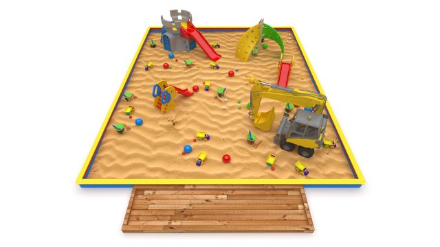 Sand Box 3D Модель .c4d .max .obj .3ds .fbx .stl .blend 