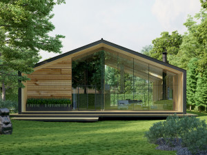 Villa With interior furniture Model 3D