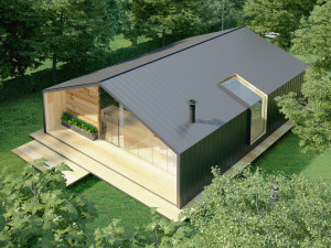 Villa With interior furniture Model 3D