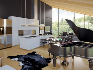 Villa With interior furniture Model 3D